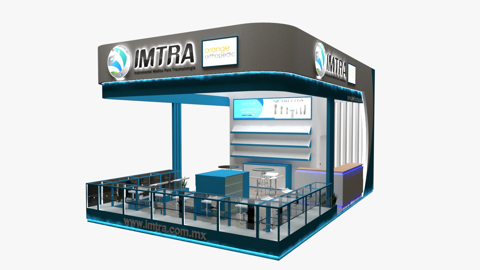 Stand custom en isla — proyecto StandMX abril 2024, vista principal