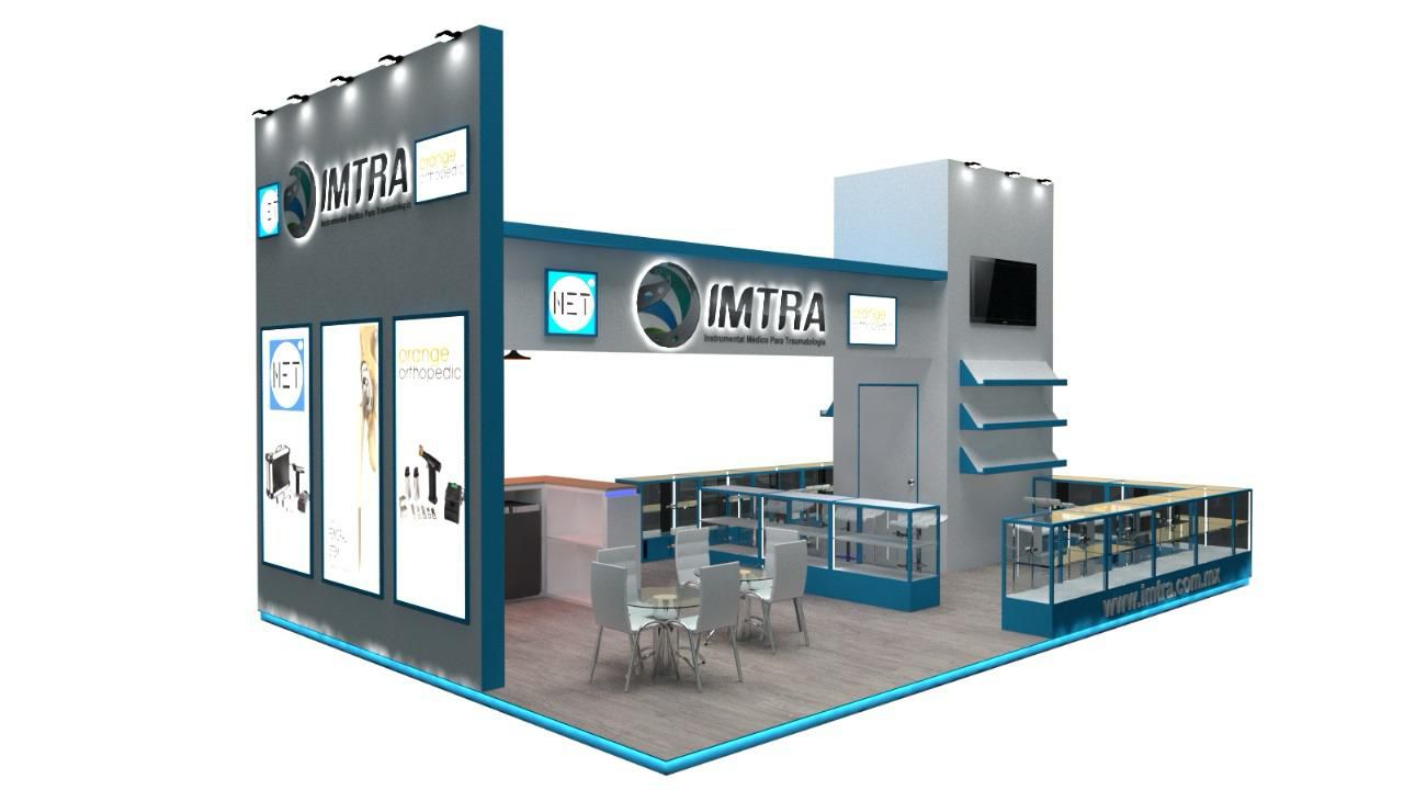 Stand Octanorm cabecera — proyecto StandMX julio 2024, vista frontal