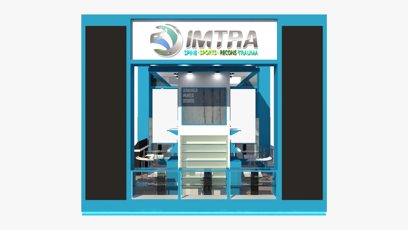 Mega isla corporativa — proyecto StandMX mayo 2025, vista general