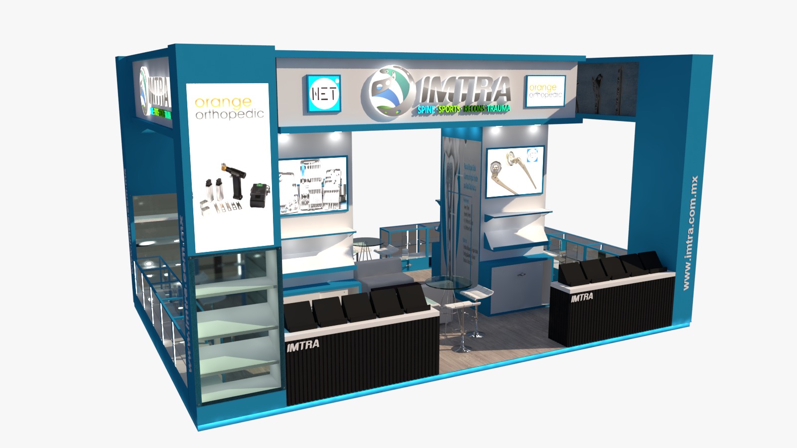 Isla techada automotriz — proyecto StandMX mayo 2025, exhibición